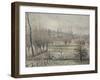 Gelée blanche, matin, dit aussi Effet de neige à Eragny-Camille Pissarro-Framed Giclee Print