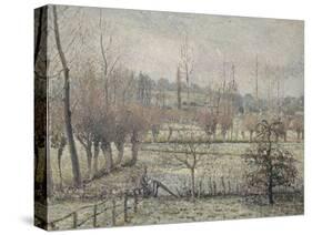 Gelée blanche, matin, dit aussi Effet de neige à Eragny-Camille Pissarro-Stretched Canvas