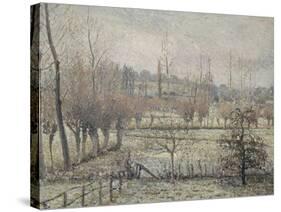 Gelée blanche, matin, dit aussi Effet de neige à Eragny-Camille Pissarro-Stretched Canvas