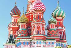 Domes Of The Famous Head Of St. Basil'S Cathedral On Red Square, Moscow, Russia-gelia78-Framed Stretched Canvas