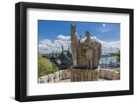 Gellert Hill), the Statue of Saint Stephen near the Entrance of Sziklatemplom (Church by the Rock),-Massimo Borchi-Framed Photographic Print