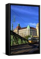 Gellert Hotel and Spa, Liberty Bridge and Tram, Budapest, Hungary, Europe-Neil Farrin-Framed Stretched Canvas