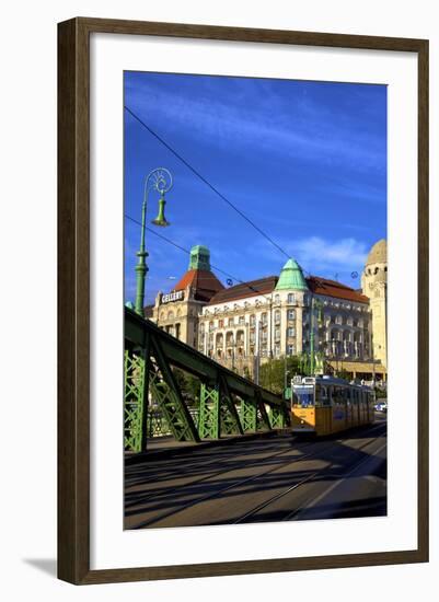 Gellert Hotel and Spa, Liberty Bridge and Tram, Budapest, Hungary, Europe-Neil Farrin-Framed Photographic Print