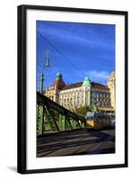 Gellert Hotel and Spa, Liberty Bridge and Tram, Budapest, Hungary, Europe-Neil Farrin-Framed Photographic Print