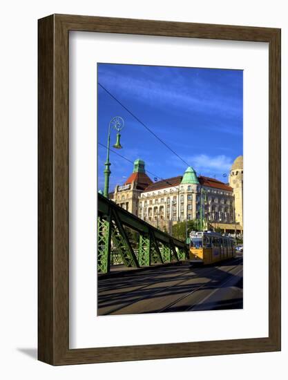 Gellert Hotel and Spa, Liberty Bridge and Tram, Budapest, Hungary, Europe-Neil Farrin-Framed Photographic Print
