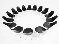Black Chairs In A Circle Isolated On White Background-gemenacom-Art Print