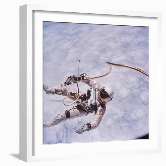 Gemini 4 Astronaut Edward H. White II Floating in Space During First American Spacewalk-James A^ Mcdivitt-Framed Photographic Print