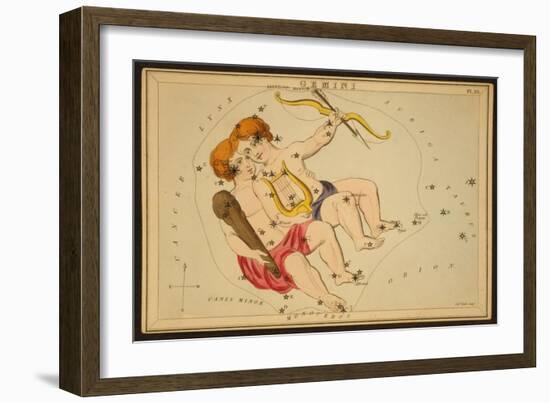 Gemini Constellation, Zodiac Sign, 1825-Science Source-Framed Giclee Print