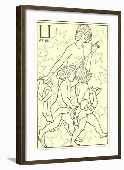 Gemini, the Twins-null-Framed Art Print