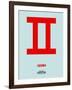 Gemini Zodiac Sign Red-NaxArt-Framed Art Print