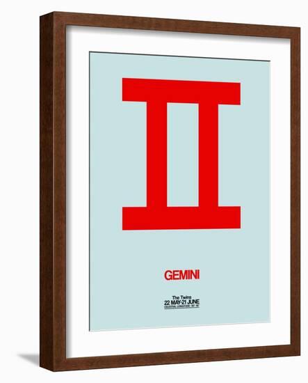 Gemini Zodiac Sign Red-NaxArt-Framed Art Print