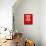 Gemini Zodiac Sign White on Red-NaxArt-Framed Stretched Canvas displayed on a wall