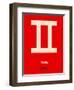 Gemini Zodiac Sign White on Red-NaxArt-Framed Art Print