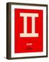 Gemini Zodiac Sign White on Red-NaxArt-Framed Art Print