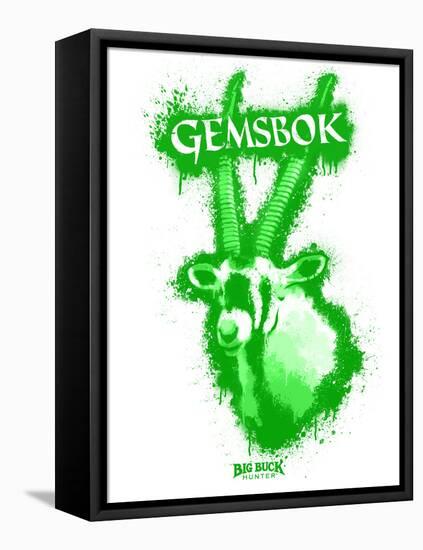 Gemsbok Spray Paint Green-Anthony Salinas-Framed Stretched Canvas