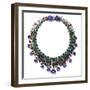 Gemstone Necklace with Amethyst, Ruby, Emerald and Diamond-null-Framed Photographic Print