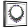 Gemstone Necklace with Amethyst, Ruby, Emerald and Diamond-null-Framed Photographic Print