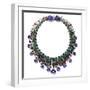 Gemstone Necklace with Amethyst, Ruby, Emerald and Diamond-null-Framed Photographic Print