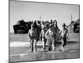 Gen. Douglas Macarthur and Col. Lloyd Lehrbas Wading Ashore During American Landings-Carl Mydans-Mounted Premium Photographic Print