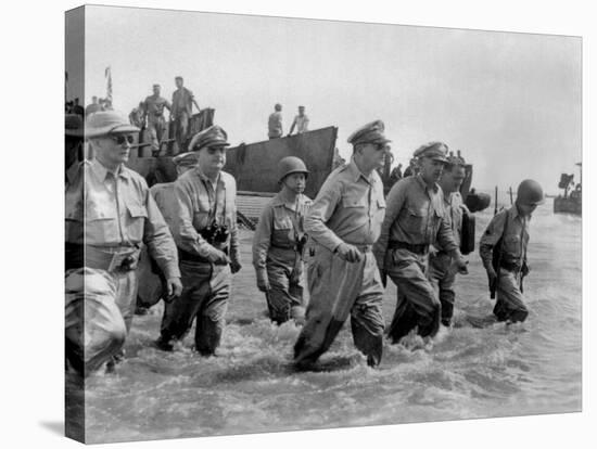 Gen. Douglas Macarthur Wades Ashore During Initial Landings at Leyte Island-null-Stretched Canvas