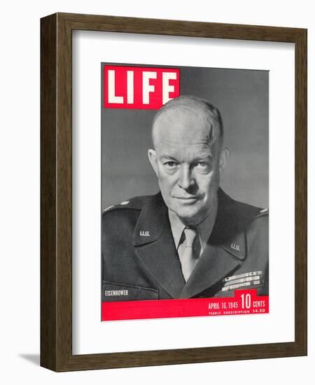 Gen. Dwight D. Eisenhower., April 16, 1945-David Scherman-Framed Photographic Print