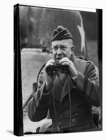 Gen. Dwight Eisenhower, Commander in Chief of the Allied Invasion Forces-Frank Scherschel-Stretched Canvas