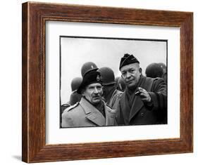 Gen. Dwight Eisenhower, Commander in Chief with British Field Commander Gen. Bernard Montgomery-Frank Scherschel-Framed Photographic Print