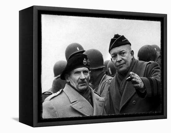 Gen. Dwight Eisenhower, Commander in Chief with British Field Commander Gen. Bernard Montgomery-Frank Scherschel-Framed Stretched Canvas