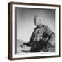 Gen. George S. Patton Jr. Observing Training Maneuvers in the Desert-null-Framed Photographic Print