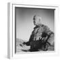 Gen. George S. Patton Jr. Observing Training Maneuvers in the Desert-null-Framed Photographic Print