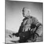 Gen. George S. Patton Jr. Observing Training Maneuvers in the Desert-null-Mounted Photographic Print