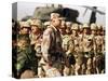 Gen. H. Norman Schwarzkopf Inspecting Troops-null-Stretched Canvas