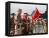 Gen. H. Norman Schwarzkopf with Saudi Arabian King Fahd Reviewing Troops-null-Framed Stretched Canvas