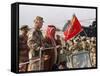 Gen. H. Norman Schwarzkopf with Saudi Arabian King Fahd Reviewing Troops-null-Framed Stretched Canvas