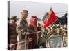 Gen. H. Norman Schwarzkopf with Saudi Arabian King Fahd Reviewing Troops-null-Stretched Canvas