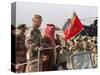 Gen. H. Norman Schwarzkopf with Saudi Arabian King Fahd Reviewing Troops-null-Stretched Canvas