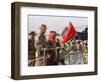 Gen. H. Norman Schwarzkopf with Saudi Arabian King Fahd Reviewing Troops-null-Framed Photographic Print