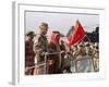 Gen. H. Norman Schwarzkopf with Saudi Arabian King Fahd Reviewing Troops-null-Framed Photographic Print