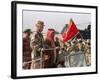 Gen. H. Norman Schwarzkopf with Saudi Arabian King Fahd Reviewing Troops-null-Framed Photographic Print