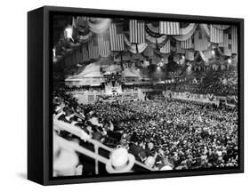 Gen Robert Wood and Col. Charles Lindbergh Speak at America First Committee Rally-William C^ Shrout-Framed Stretched Canvas