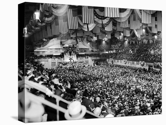 Gen Robert Wood and Col. Charles Lindbergh Speak at America First Committee Rally-William C^ Shrout-Stretched Canvas