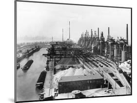 Gen View of Krupp Steel Mill on Water-null-Mounted Photographic Print