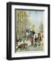 Gendarmes Taking Census Forms to an Encampment of Itinerant Gipsies in their Caravan, 1895-null-Framed Giclee Print