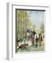 Gendarmes Taking Census Forms to an Encampment of Itinerant Gipsies in their Caravan, 1895-null-Framed Giclee Print