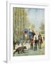 Gendarmes Taking Census Forms to an Encampment of Itinerant Gipsies in their Caravan, 1895-null-Framed Giclee Print