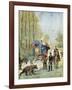 Gendarmes Taking Census Forms to an Encampment of Itinerant Gipsies in their Caravan, 1895-null-Framed Giclee Print