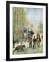 Gendarmes Taking Census Forms to an Encampment of Itinerant Gipsies in their Caravan, 1895-null-Framed Giclee Print