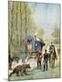 Gendarmes Taking Census Forms to an Encampment of Itinerant Gipsies in their Caravan, 1895-null-Mounted Giclee Print