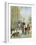 Gendarmes Taking Census Forms to an Encampment of Itinerant Gipsies in their Caravan, 1895-null-Framed Giclee Print