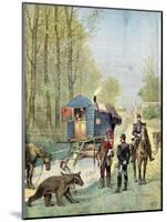 Gendarmes Taking Census Forms to an Encampment of Itinerant Gipsies in their Caravan, 1895-null-Mounted Giclee Print
